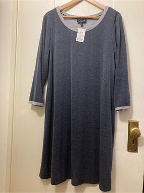NWTs Heather Blue/Gray Lightweight Dress, Size XL